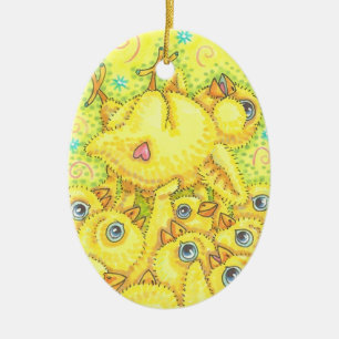 ROCK & ROLL-KÜKEN, FRÜHLING-MOSHPIT-SCHMUCK Oval Keramik Ornament