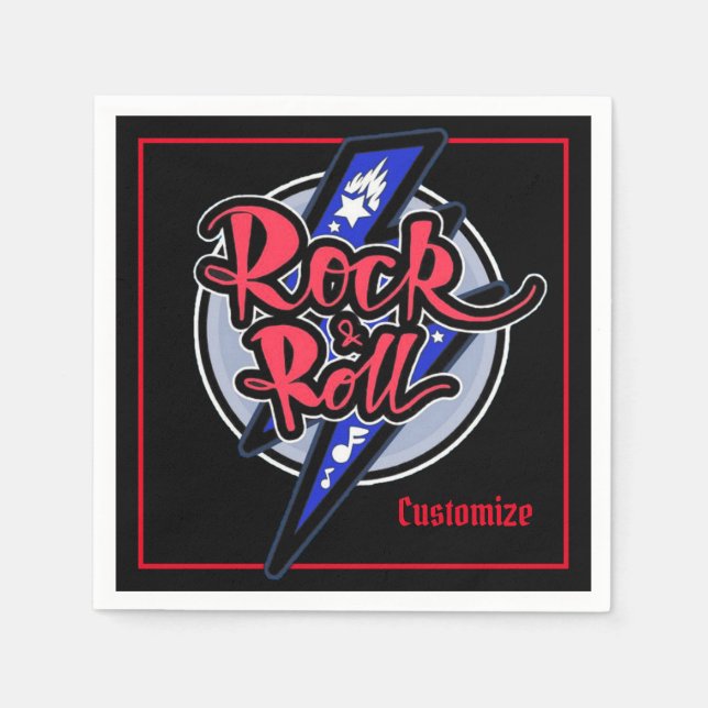 Rock & Roll Lightning Serviette (Vorderseite)
