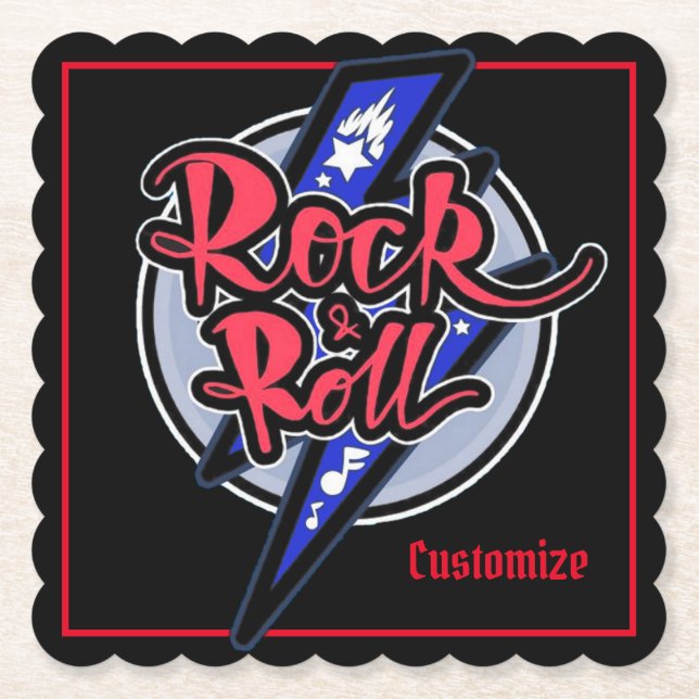 Rock & Roll Lightning Untersetzer (Vorderseite)