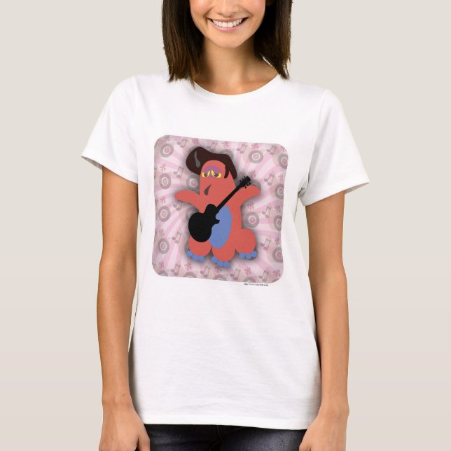 Rock Roll Monster Cute Cartoon Character Art T-Shirt (Vorderseite)