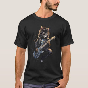 Rock & Roll Musik Konzert Festival Katze Rock Gita T-Shirt