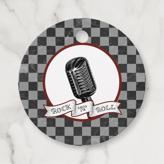 Rock & Roll Party Retro Mic Rockabilly Musiker Geschenkanhänger (Vorderseite)