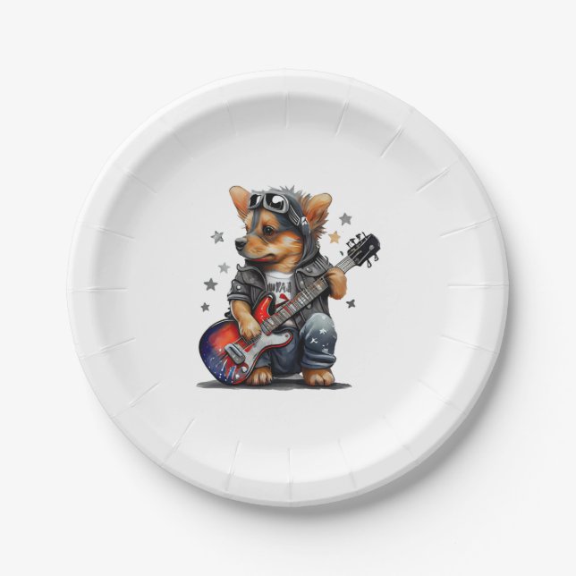 Rock Roll Puppy Dog (Five) Pappteller (Vorderseite)