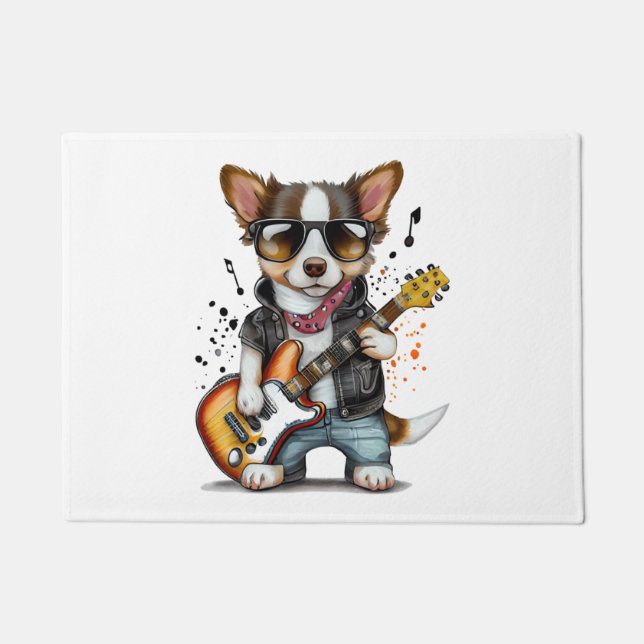Rock Roll Puppy Dog (One) Fußmatte (Vorderseite)