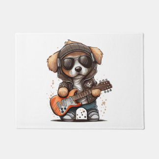 Rock Roll Puppy Dog (sechs) Fußmatte