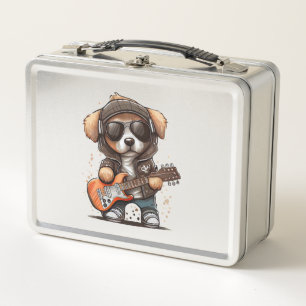 Rock Roll Puppy Dog (sechs) Metall Brotdose