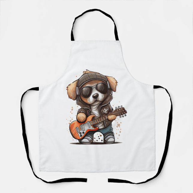 Rock Roll Puppy Dog (sechs) Schürze (Vorderseite)