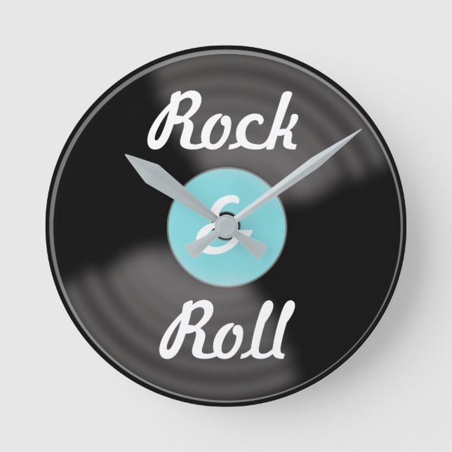 Rock & Roll Record Clock Runde Wanduhr (Vorderseite)