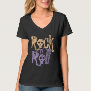 Rock & Roll Rocher n Rouleau noir T-shirt Design