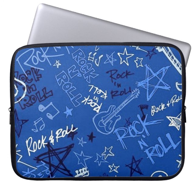 Rock & Roll Rock Star Blue Notebook-Sieb Laptopschutzhülle (Vorderseite)
