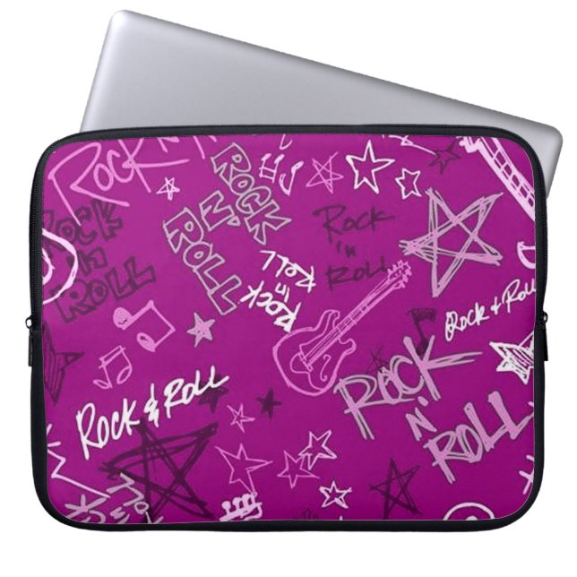 Rock & Roll Rock Star Rock Pink Notebook-Sieb Laptopschutzhülle (Vorderseite)