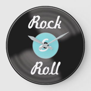 Rock & Roll-Schallplattenuhr Große Wanduhr