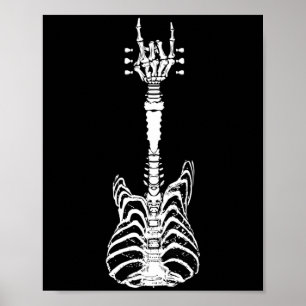 Rock & Roll Skeleton Gitarre Lover Geschenk Poster