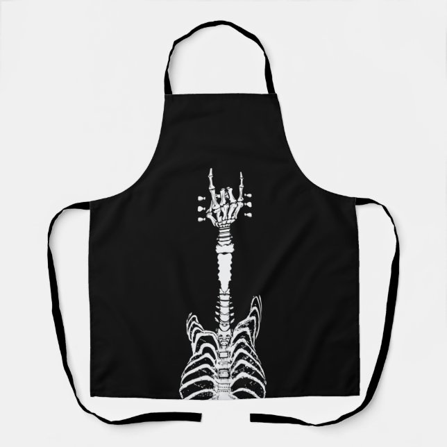 Rock & Roll Skeleton Gitarre Lover Geschenk Schürze (Vorderseite)