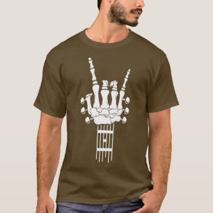 Rock Roll Skeleton Gitarre Lover Musik Lover T-Shirt