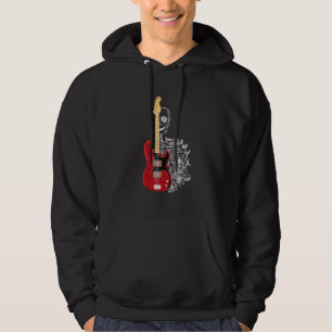 Rock Roll Skeleton Gitarre Musik 1 Hoodie