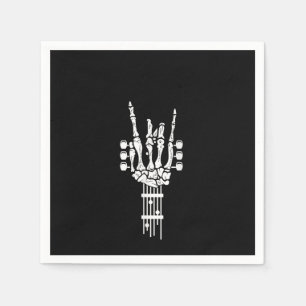 Rock & Roll Skeleton Gitarrenmusik Lover Serviette