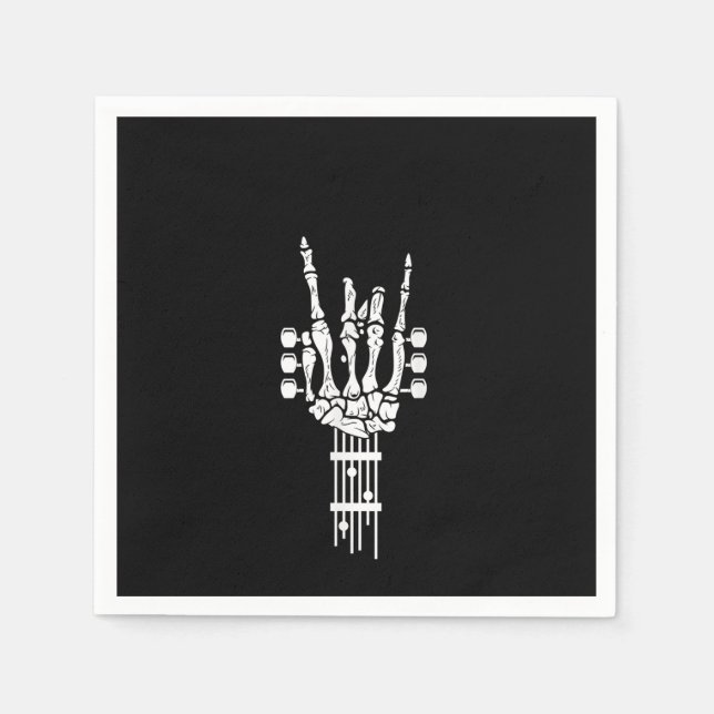 Rock & Roll Skeleton Gitarrenmusik Lover Serviette (Vorderseite)