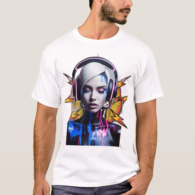 Rock & Roll Skull Patch T - Shirt Design (Vorderseite)