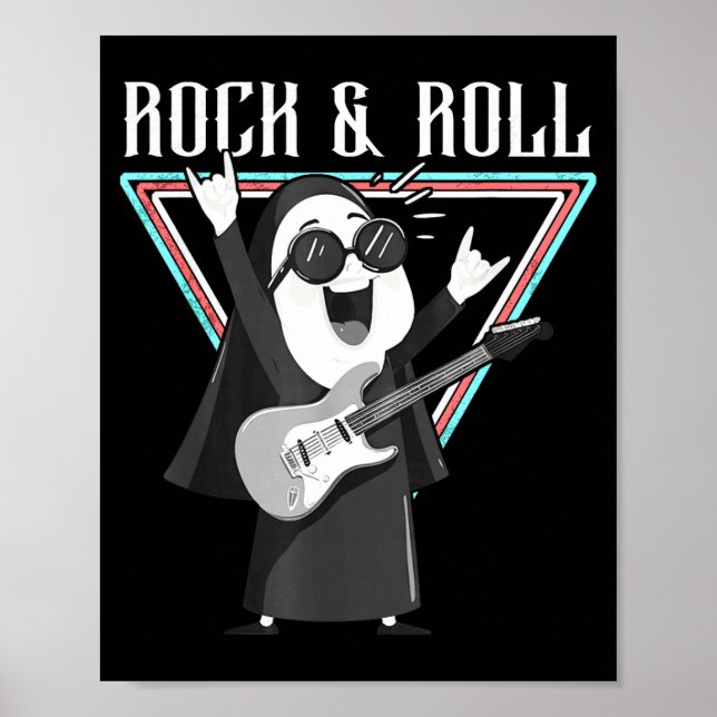 Rock & Roll Spaß Grafik Illustration Poster (Vorne)