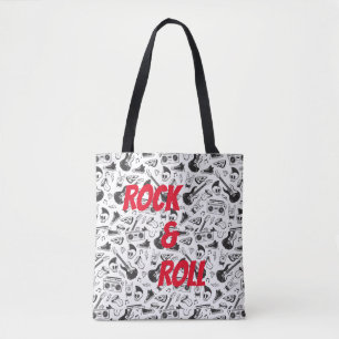 Rock & Roll Tote Tasche - rot & schwarz