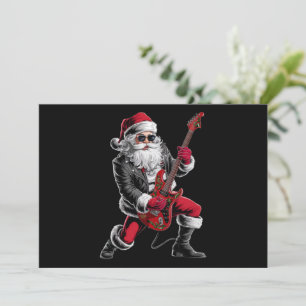 Rock & Roll Weihnachtsmann-Claus Gitarrist Feiertagskarte