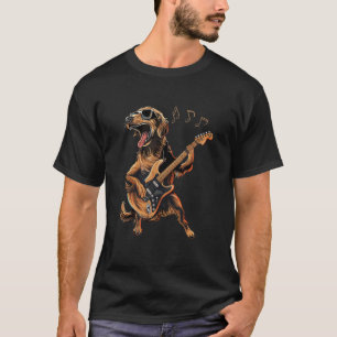 Rock Saluki Hund spielt Gitarre Lustiger Gitarre S T-Shirt