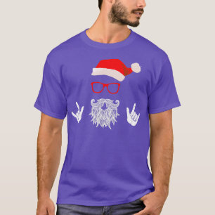 Rock Santa Claus Beard Hat Sonnenbrille T-Shirt