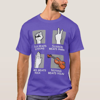 Rock-Schere Papier Nichts schlägt Violine T-Shirt