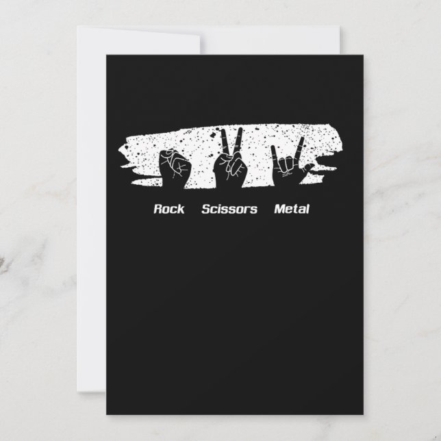 Rock Scissors Heavy Metal Music Concept Band Bassi Einladung (Vorderseite)
