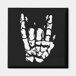 Rock Skeleton Cool Rocker Halloween Men Women Boys Magnet