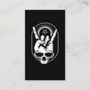 Rock Skull Metalhand Zeichen der Hörner Satan Cor Visitenkarte