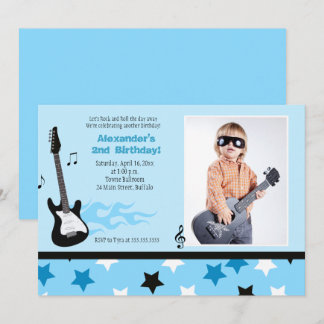 ROCK STAR 12x18 Rocker Geburtstag Foto Einladung