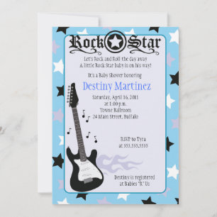 ROCK STAR 5x7 Baby shower Rocker Invitation