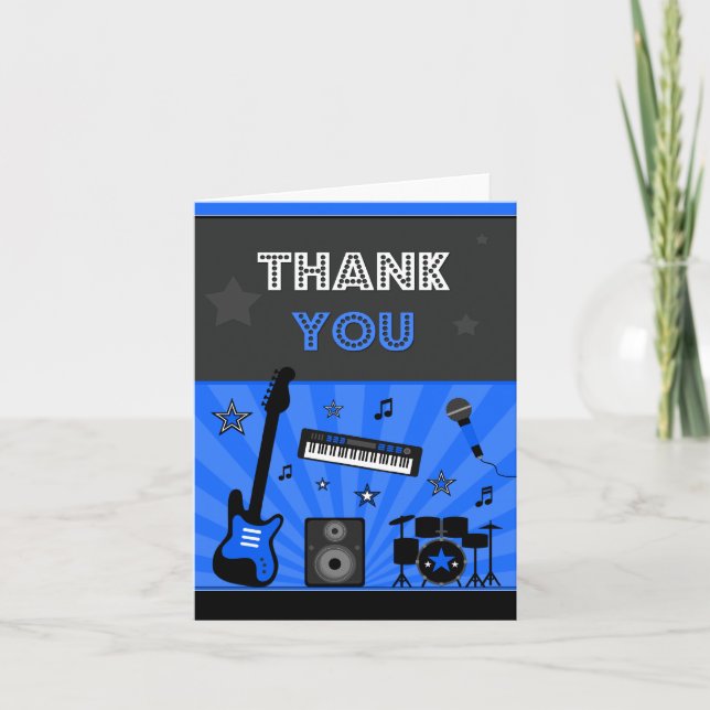 Rock Star Anniversaire Carte de remerciements (Devant)