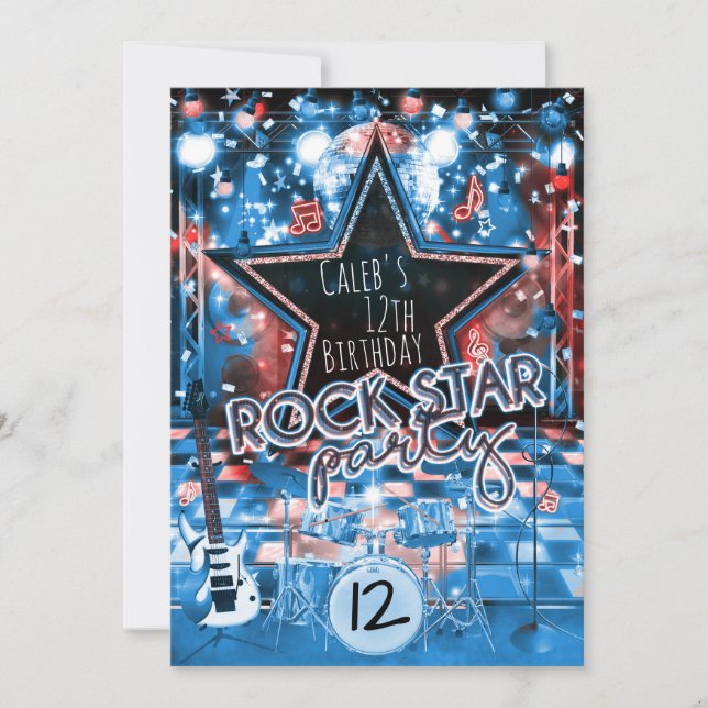 ROCK STAR Anniversaire Dance Musicale Invitation (Devant)