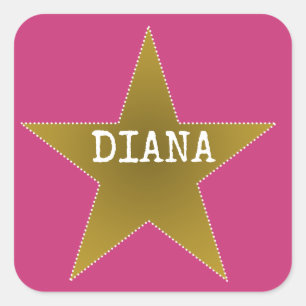 Rock Star Anniversaire Nom de fête Stickers Pink G
