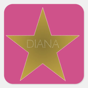 Rock Star Anniversaire Nom de fête Stickers Pink G