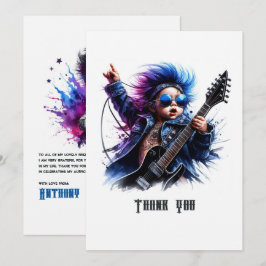 Rock Star Baby Birthday Dankeskarte