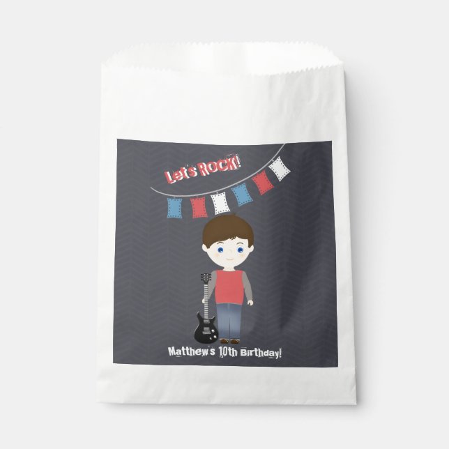 Rock Star Birthday Boy Geschenktütchen (Vorderseite)