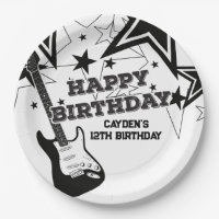 Rock Star Birthday Guitar Schwarz-weiß Stars