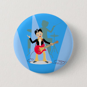 Rock Star Boy Geburtstagsparty Button