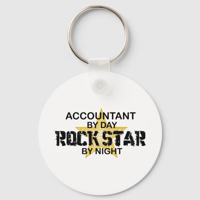 Rock Star by Night - Buchhalter Schlüsselanhänger (Vorderseite)