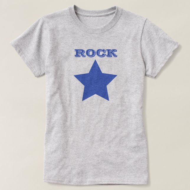 ROCK STAR | Chemise T-Shirt de base de la Navy Blu (Design devant)