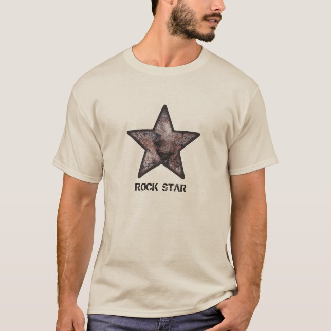 Rock Star Cool Rock Textur mit benutzerdefiniertem T-Shirt (Vorderseite)