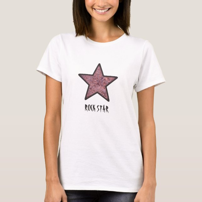 Rock Star Cool Rock Textur mit benutzerdefiniertem T-Shirt (Vorderseite)