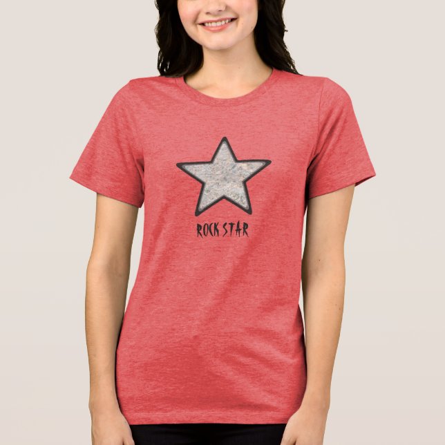 Rock Star Cool Rock Textur mit benutzerdefiniertem Tri-Blend Shirt (Vorderseite)