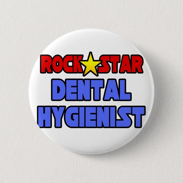 Rock Star Dental Hygienist Button (Vorderseite)