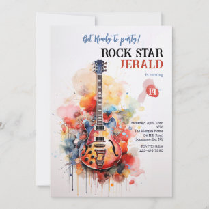 Rock Star E-Gitarren-Einladung Einladung
