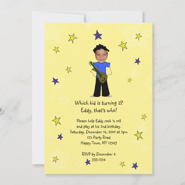 Rock-Star-Foto Einladung (Vorderseite)